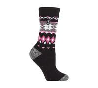 HEAT HOLDERS Lite - Womens Insulated Thermal Socks | Multiple Designs Including Argyle Stripes Hearts Stars | Warm Socks for Winter (4-7, Black (Lima))
