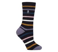 HEAT HOLDERS Ladies Thermal Socks Lite Socks | Breathable Thick Winter Warm Socks for Womens (UK, Numeric, 4, 8, Regular, Regular, Navy Striped)