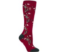 HEAT HOLDERS Long Wellington Boots Socks For Women Lite | Cute Floral Patterned Thermal Welly Socks (4-8, Floral/Cerise)