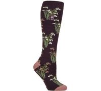 HEAT HOLDERS Long Wellington Boots Socks For Women Lite | Cute Floral Patterned Thermal Welly Socks (4-8, Snowdrops/Mulberry)
