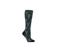 Heat Holders Long Wellington Boots Socks | Floral Welly Socks In Dark Green Dark Green