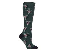 HEAT HOLDERS Long Wellington Boots Socks For Women Lite | Cute Floral Patterned Thermal Welly Socks (4-8, Fruit/Teal)