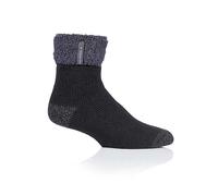 Heat Holders Mens Warm Luxury Fleece Lined Thermal Lounge Bed Socks - 6-11 UK - Black