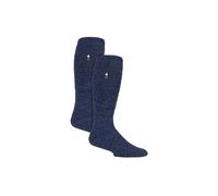 HEAT HOLDERS 2 Pack Mens Knee High Thermal Socks Warm Thermal Cosy Long Socks for Winter (6-11, Denim)