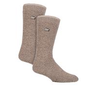 Heat Holders Mens 2 Pack Merino Wool Thermal Socks - Beige - Size UK 6-11