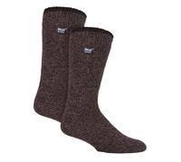 Heat Holders Mens 2 Pack Merino Wool Thermal Socks - Brown - Size UK 6-11