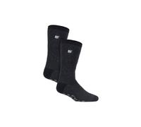 Heat Holders Men's 2 Pair Winter Crew Slipper Socks in True Black | Size: 6-11 Heat Holders True Black 6-11