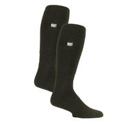 HEAT HOLDERS 2 Pack Mens Long Thermal Socks Mens Knee High Winter Socks | Thick Warm Lite Socks (6-11, Green)