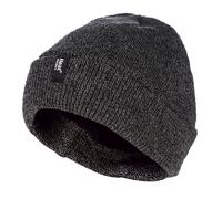 Heat Holders Mens 3.6 TOG Fleece Lined Thermal Turn Over Cuff Winter Beanie Hat - One Size - Grey