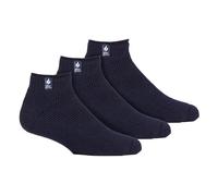 Heat Holders Mens 3 Pack Thermal Winter Soft Trainer Socks - Navy Nylon - Size UK 6-11