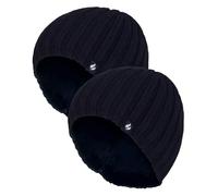 HEAT HOLDERS 2 Pack Winter Beanie Hat Insulated Fleece Lined Ribbed Hat | Thermal Warm Hat (One Size, Navy)