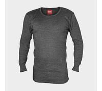 Heat Holders - Mens Winter Warm Cotton Thermal Underwear Long Sleeve Top Vest (Large (41-43" Chest), Charcoal)