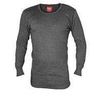 Heat Holders - Mens Winter Warm Cotton Thermal Underwear Long Sleeve Top Vest (XX-Large (47-49" Chest), Charcoal)
