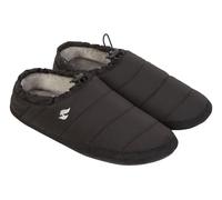 HEAT HOLDERS Mens Drawstring Slippers Warm Cozy Fleece Lined Mule Slippers for Winter (Black, UK Footwear Size System, Adult, Men, Alpha, Medium, Small)