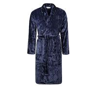 HEAT HOLDERS Mens Fleece Dressing Gown Luxury Soft Winter Warm Bathrobe without Hood (UK, Alpha, S, Regular, Regular, Blue)