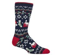 HEAT HOLDERS Men's Fluffy Christmas Thermal Socks | Fuzzy Novelty Winter Lite Socks | Xmas Gift (6-11, Festive Tidings)