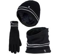 Heat Holders Mens Hi Vis Hat, Neck Warmer & Gloves Winter Set - - Size: L-XL