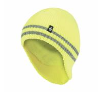 Heat Holders Mens Hi Vis Reflective Fleece Lined Thermal Winter Hat with Drop Neck - One Size - Orange