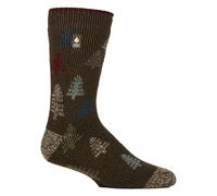 HEAT HOLDERS SOCKSHOP Mens 2.3 TOG Patterned and Plain Thermal Socks Pack of 1 (UK, Numeric, 6, 11, Regular, Regular, Forest)