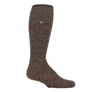 Heat Holders - Mens Long Leg Outdoor Merino Wool Thermal Socks with Reinforced Heel and Toe for Winter - Brown - Size UK 6-11
