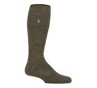 HEAT HOLDERS - Mens Long Leg Outdoor Merino Wool Thermal Socks with Reinforced Heel and Toe for Winter (6-11, Khaki)