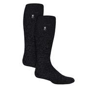 HEAT HOLDERS 2 Pack Mens Knee High Thermal Socks Warm Thermal Cosy Long Socks for Winter (6-11, Charcoal)