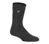 Heat Holders - Mens Long Leg Outdoor Merino Wool Thermal Socks with Reinforced Heel and Toe for Winter - Black - Size UK 6-11