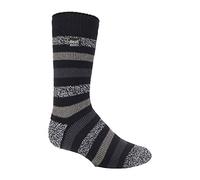 HEAT HOLDERS - Mens New Patterned Warm Winter Striped Twist Thermal Socks in 10 colours, size 6-11 UK 39-45 Eur (Rockcliffe)