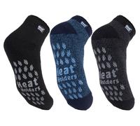 Heat Holders - Mens Non Slip Thermal Low Cut Ankle Slipper Socks with Grips
