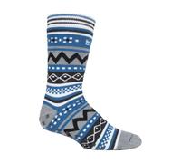 Heat Holders Mens Nordic Patterned Non Slip Thermal Slipper Socks with Grips - 6-11 UK - Grey / Denim