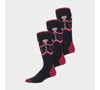 Heat Holders Men's Patterned Lightweight Thin 2.3 Tog Thermal Knee High Ski Socks - 3 Pack, Black 6-11
