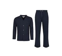 HEAT HOLDERS Mens Pyjama Set - Super Soft Thermal Fleece Warm Cosy Winter Nightwear Two Piece Long Sleeve Top and Bottoms Comfortable Relax Fit Lounge Sleepwear Suit, Sizes S-XL Navy XL