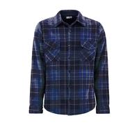 Heat Holders Mens Quilted Plaid Pattern Thermal Long Sleeve Winter Jacket - Cobalt / Black - S