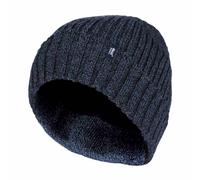 HEAT HOLDERS - Mens Ribbed Knit Fleece Lined Insulated Warm Turn Over Cuff Thermal Winter Beanie Hat (One Size, Navy (TOR))