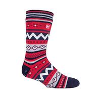 HEAT HOLDERS MENS SOUL WARMING DUAL LAYER SLIPPER SOCKS 4-8 UK 37-42 EUR (NAVY/RED Soul Warming, 6-11 UK 39-45 EUR)