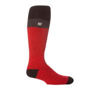 Heat Holders - Mens Extra Long 2.3 TOG Thermal Knee High Ski Socks - Red - Size UK 6-11