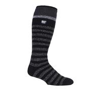 Heat Holders Men's Striped 2.3 TOG Winter Knee High Thermal Ski Socks in True Black | Size: 6-11 Heat Holders True Black 6-11