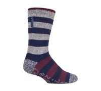 Heat Holders - Mens Striped Slipper Socks Fleece Lined Non Slip Socks