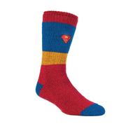 Heat Holders Mens Superman Novelty Thermal Slipper Socks - Red / Blue - 6-11 UK
