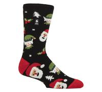 Heat Holders Mens Thermal Lite Christmas Novelty Socks for Winter - Black - Size UK 6-11