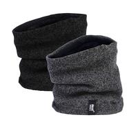 HEAT HOLDERS 2 Pack Mens Neck Warmer Fleece Lining Insulated Neck Gaitar for Winter (One Size, Black & Grey)