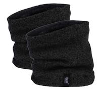 HEAT HOLDERS 2 Pack Mens Neck Warmer Fleece Lining Insulated Neck Gaitar for Winter (One Size, Black)