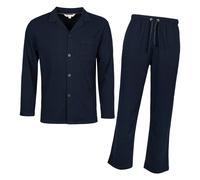 Heat Holders Mens Thermal Pyjama Set with Long Sleeve Top & Bottoms for Cold Nights - XL - Navy