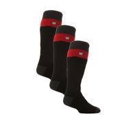 Heat Holders Men's Thermal Striped Ski Socks | High Quality Heat Holders Extra Long Socks - 6-11 UK - Black / Red