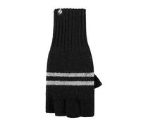 HEAT HOLDERS Mens Thermal Workforce Fingerless Gloves With Reflective Stripes - 3 Colours Available - One Size (Black)