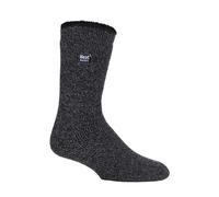 HEAT HOLDERS - Mens Thick Winter Outdoor Merino Wool Thermal Socks with Reinforced Heel and Toe (6-11 uk, Black (Merino))