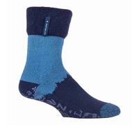 Heat Holders Mens Turnover Thermal Fleece Lined Bed Socks with Non Slip Grips - Navy Blue (Robin) - 6-11 UK