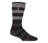 HEAT HOLDERS - Mens Turnover Warm Thermal Fleece Lined Bed Socks with Non Slip Rubber Grips