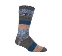 Heat Holders - Mens Twist Patterned Thermal Socks - Multicolour Nylon - Size UK 6-11