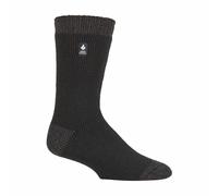 Heat Holders Mens Twist Patterned Thick Winter Warm Thermal Socks - 6-11 UK - Black / Charcoal Heel & Toe (Berlin)